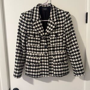 The Kooples Formal Tweed Jacket with Houndtooth Motif Size 1